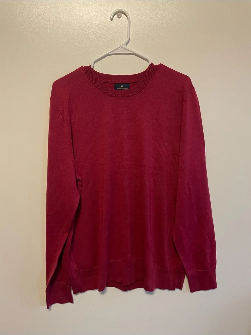 Brooks Brothers Men's Crewneck Sweater in Burgundy Red